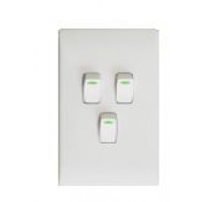 SWITCH 3L 1WAY C/W 2X4 WHT COVER
